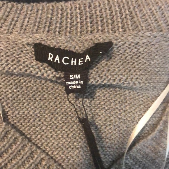 Racheal Sweater Dress Tunic Lace Bottom S/M Gray Offwhite - Picture 6 of 7